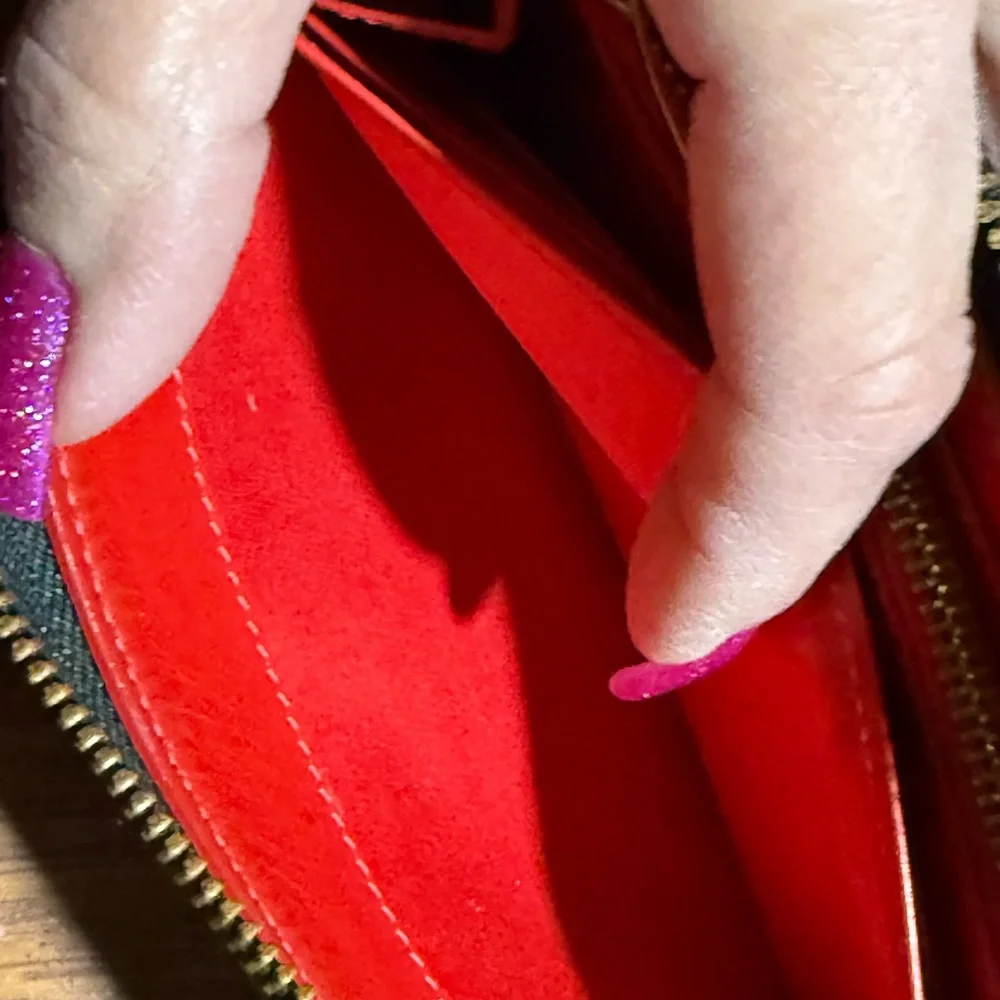 Christian Louboutin Red and Gold Zipper Wallet - Picture 11 of 14